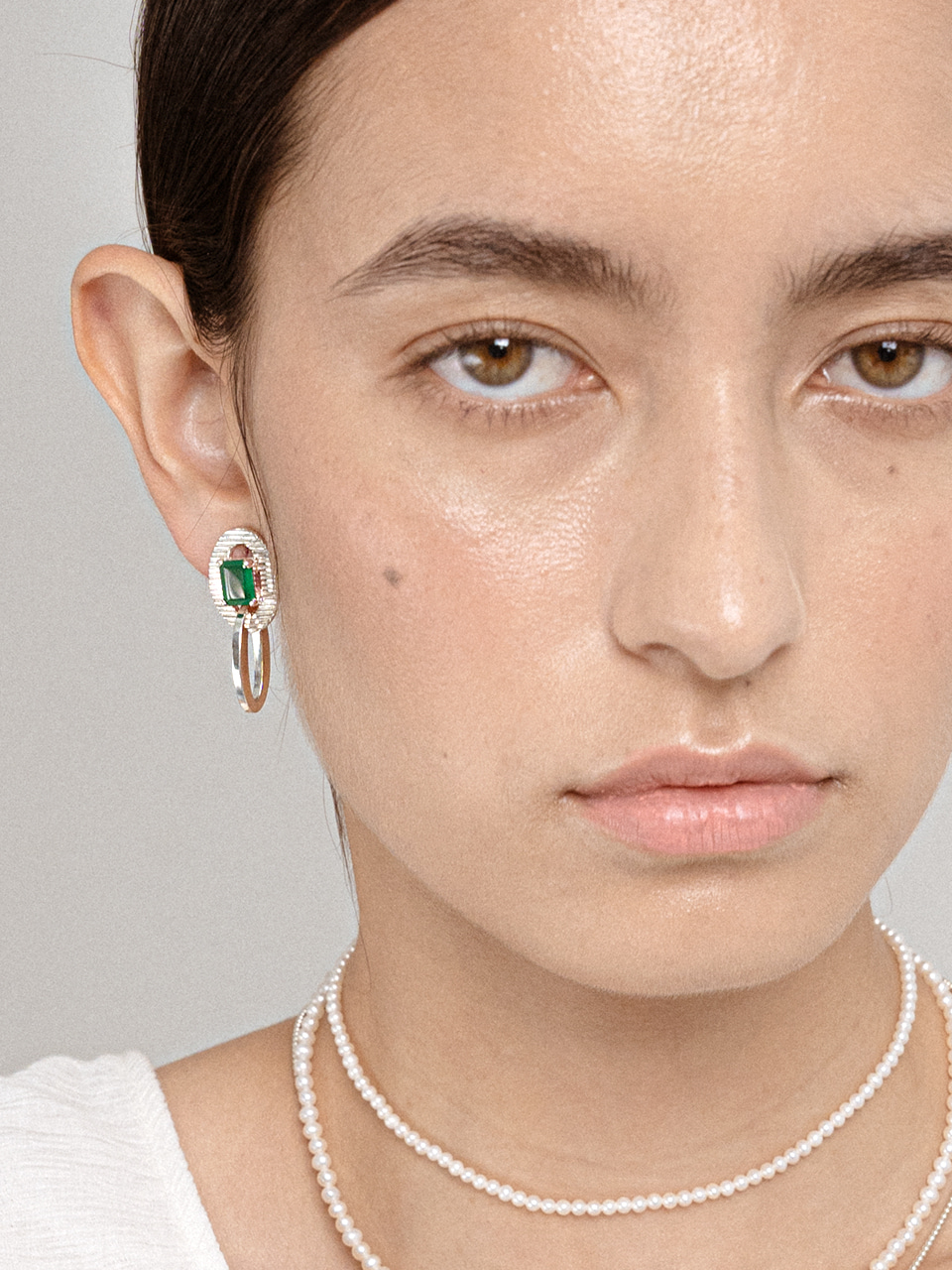 green onyx earring